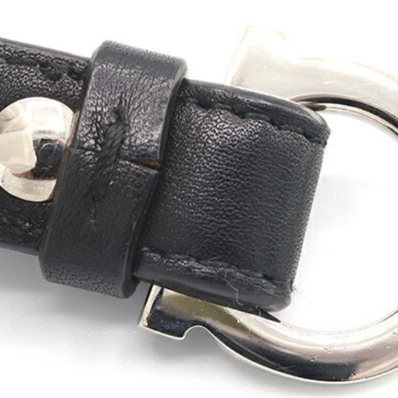 Salvatore Ferragamo Ferragamo Chain Belt Gancini Black Leather Metal Fashion ... - Picture 4 of 5